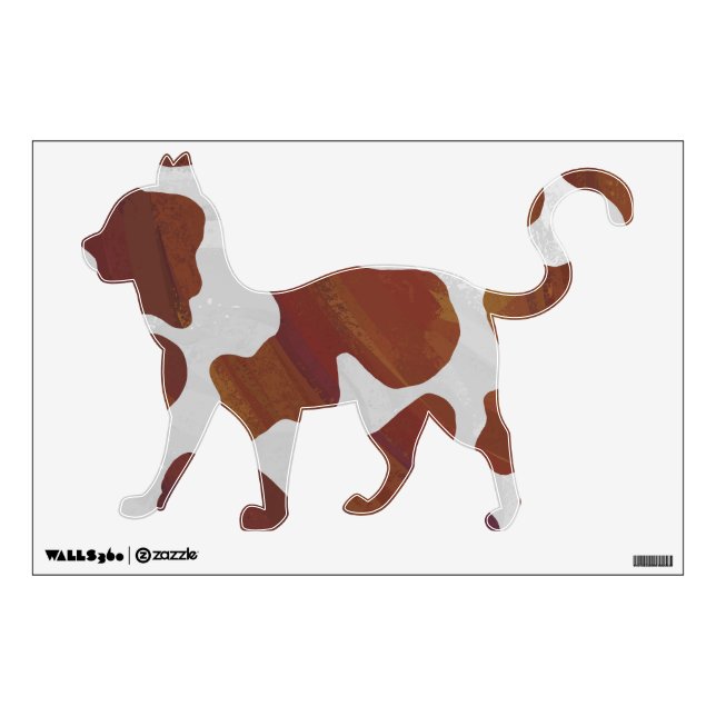 Wild me Cow Brown and White Print Wall Sticker (Front)