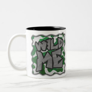 Wild Me Cow Green and White Print Two-Tone Coffee Mug