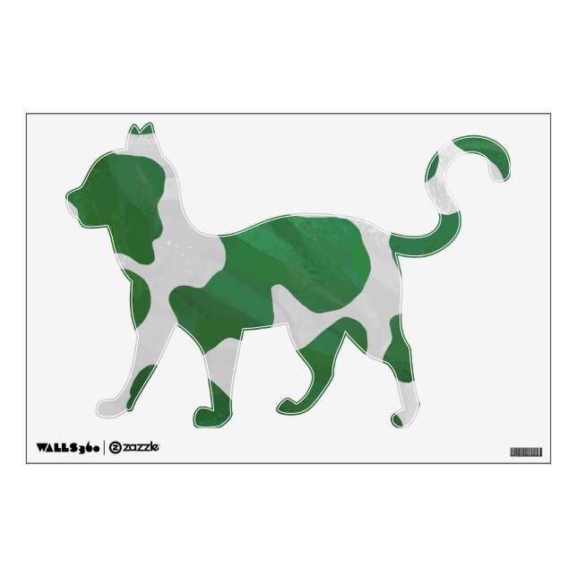 Wild Me Cow Green and White Print Wall Sticker (Front)