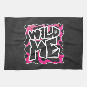 Wild Me Cow Pink and White Kitchen Towel