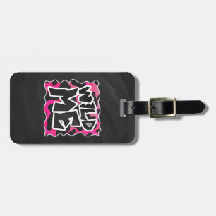 Wild Me Cow Pink and White Luggage Tag