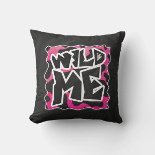 Wild Me Cow Pink and White Throw Pillow