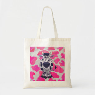 Wild Me Cow Pink and White Tote Bag