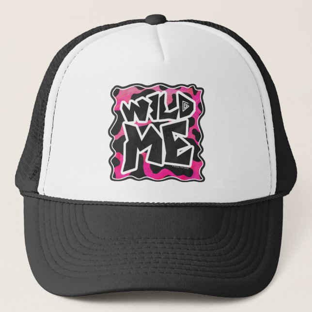 Wild Me Cow Pink and White Trucker Hat (Front)