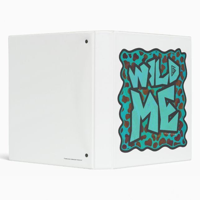 Wild me Dalmatian Brown and Teal Design 3 Ring Binder (Background)