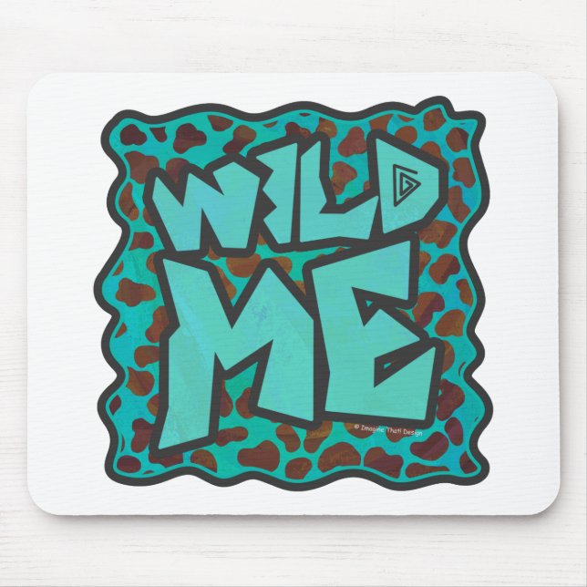 Wild me Dalmatian Brown and Teal Design Mouse Pad (Front)
