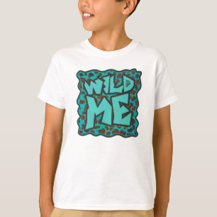 Wild me Dalmatian Brown and Teal Design T-Shirt