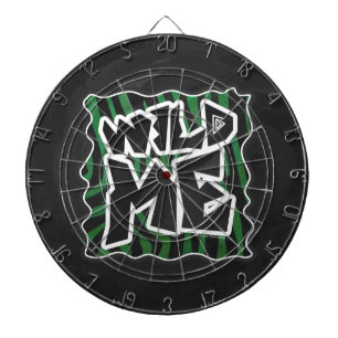 Wild Me Green and Black Zebra Pattern Dart Board