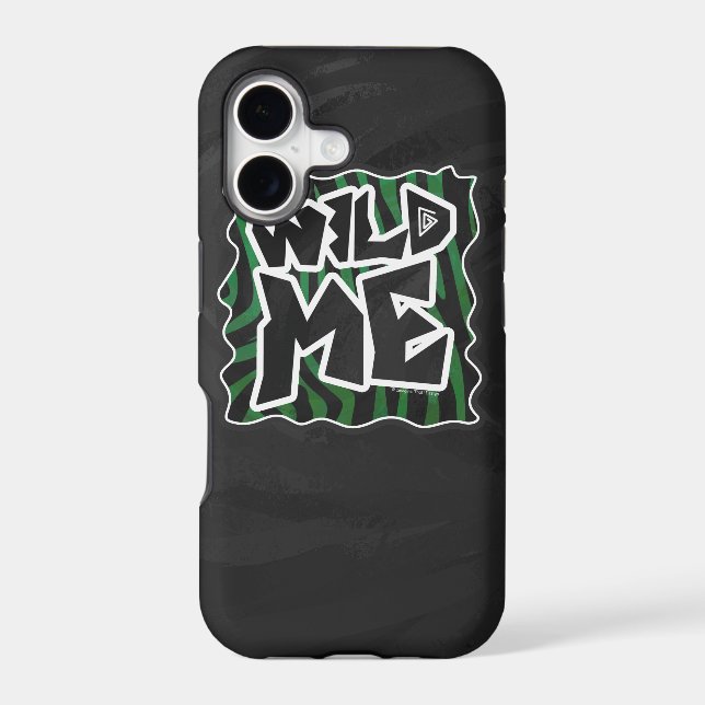 Wild Me Green and Black Zebra Pattern Iphone Case (Back)