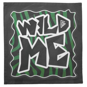 Wild Me Green and Black Zebra Pattern Napkin
