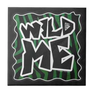 Wild Me Green and Black Zebra Pattern Tile