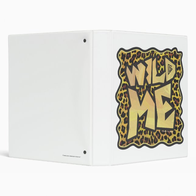 Wild Me Leopard Brown and Yellow Print 3 Ring Binder (Background)