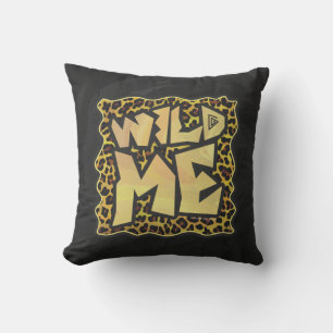 Wild Me Leopard Brown and Yellow Print Throw Pillow