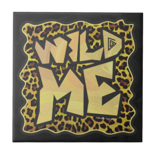 Wild Me Leopard Brown and Yellow Print Tile