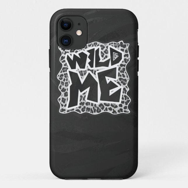 Wild Me Leopard White and Black Case-Mate iPhone Case (Back)