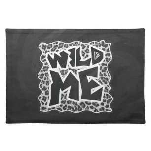 Wild Me Leopard White and Black Cloth Placemat