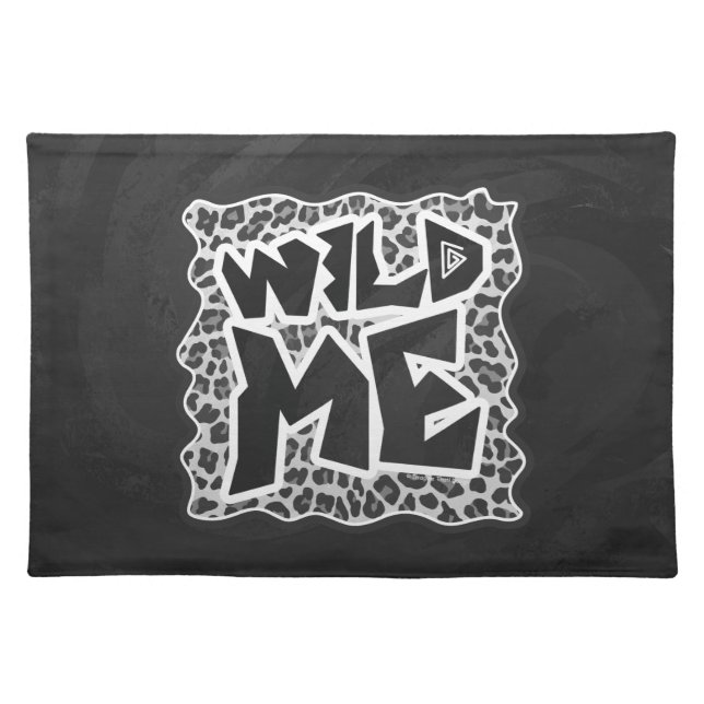 Wild Me Leopard White and Black Cloth Placemat (Front)
