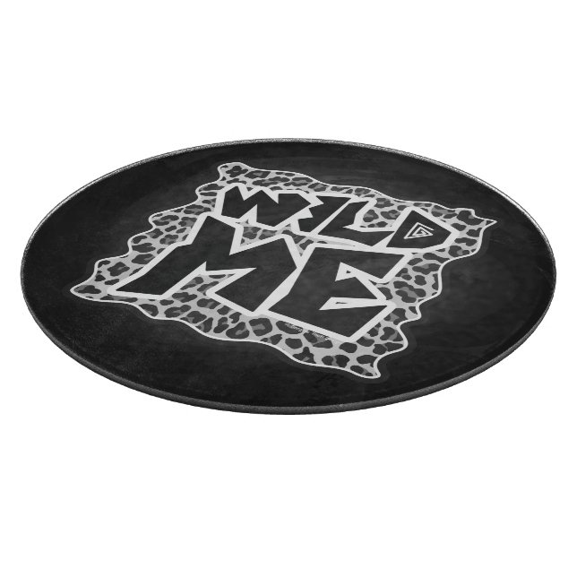 Wild Me Leopard White and Black Cutting Board (Corner)