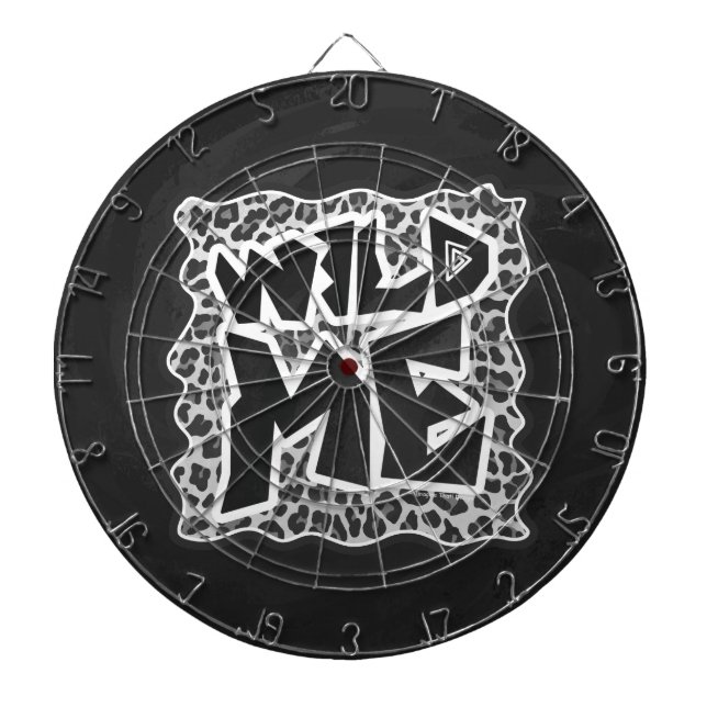 Wild Me Leopard White and Black Dartboard (Front)