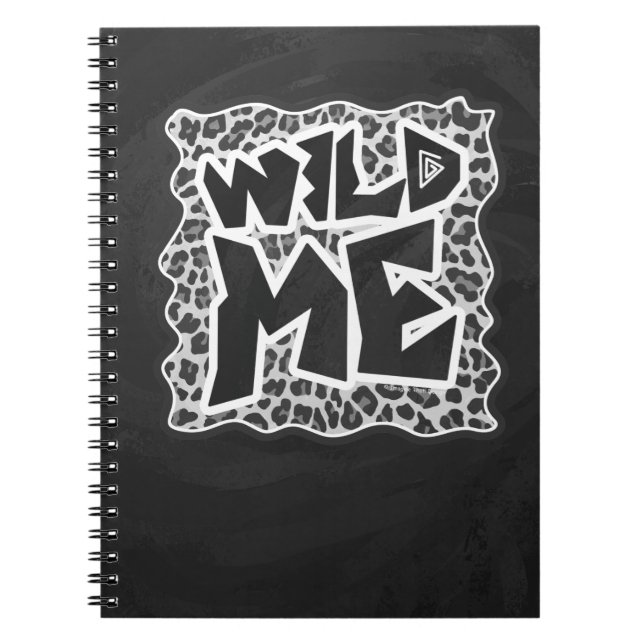 Wild Me Leopard White and Black Notebook (Front)