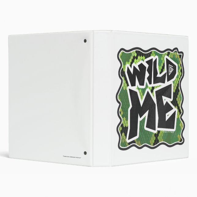 Wild Me Snake Black and Green Print 3 Ring Binder (Background)