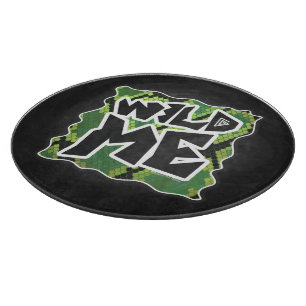 Wild Me Snake Black and Green Print Cutting Board