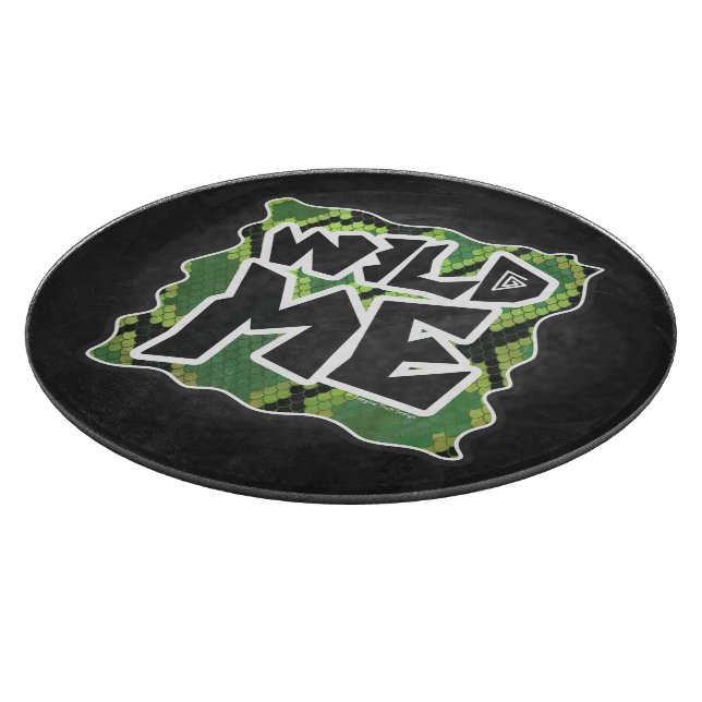 Wild Me Snake Black and Green Print Cutting Board (Corner)