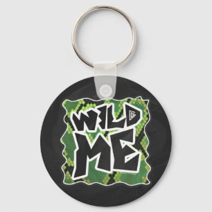 Wild Me Snake Black and Green Print Keychain