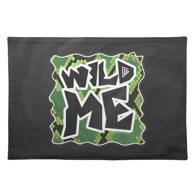Wild Me Snake Black and Green Print Placemat (Front)