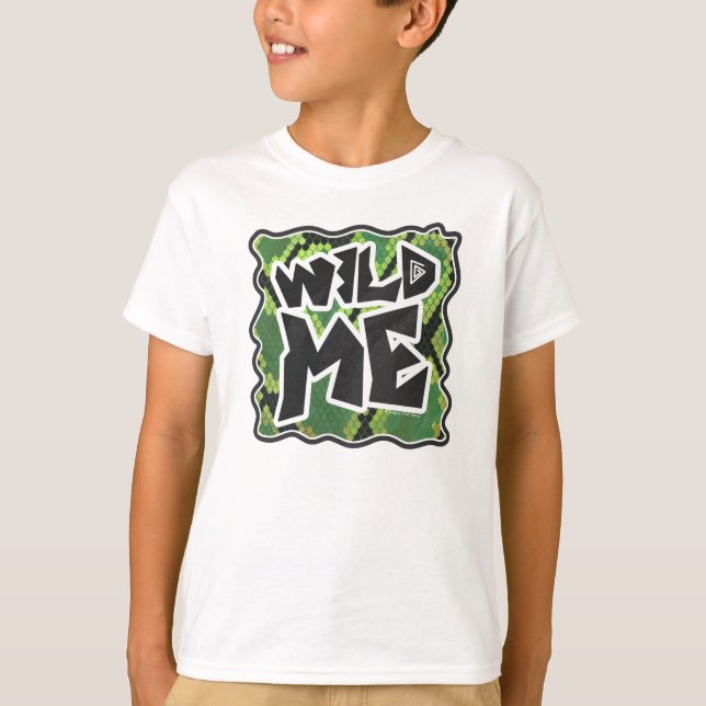 Wild Me Snake Black and Green Print T-Shirt (Front)