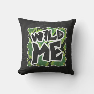 Wild Me Snake Black and Green Print Throw Pillow