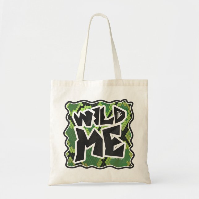 Wild Me Snake Black and Green Print Tote Bag (Front)