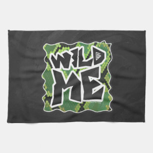 Wild Me Snake Black and Green Print Towel
