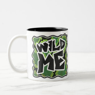 Wild Me Snake Black and Green Print Two-Tone Coffee Mug