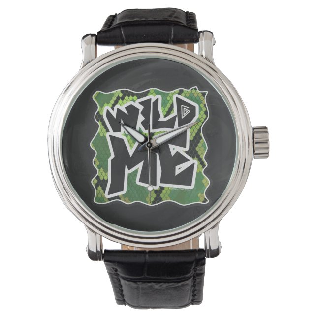 Wild Me Snake Black and Green Print Watch (Front)