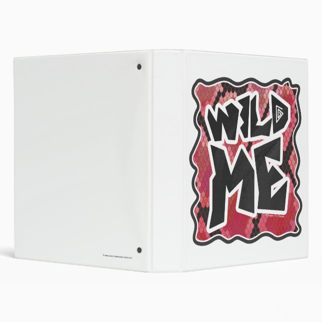 Wild Me Snake Black and Red Print 3 Ring Binder (Background)