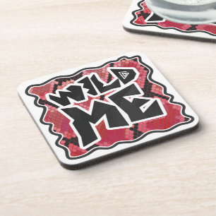 Wild Me Snake Black and Red Print Coaster