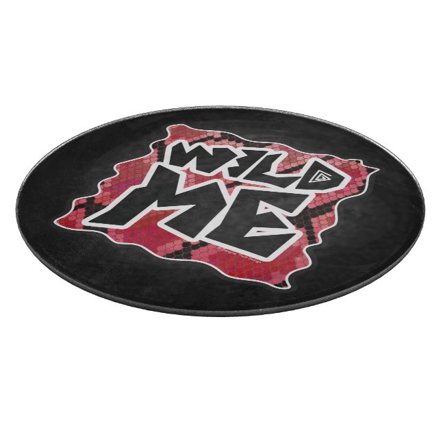 Wild Me Snake Black and Red Print Cutting Board (Corner)