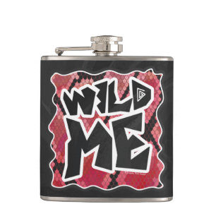 Wild Me Snake Black and Red Print Flask