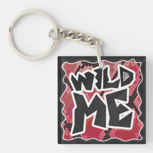 Wild Me Snake Black and Red Print Keychain