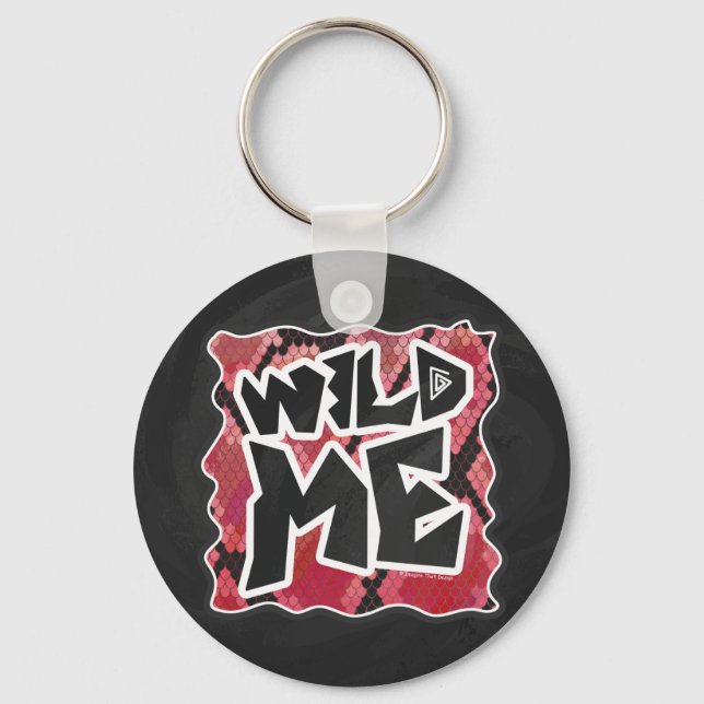 Wild Me Snake Black and Red Print Keychain (Front)