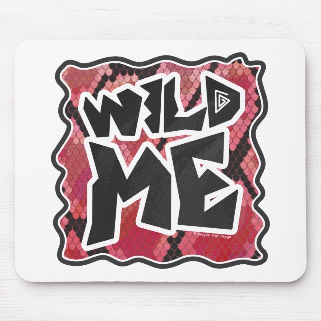 Wild Me Snake Black and Red Print Mouse Pad (Front)