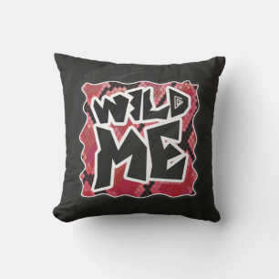 Wild Me Snake Black and Red Print Throw Pillow