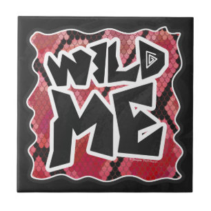Wild Me Snake Black and Red Print Tile