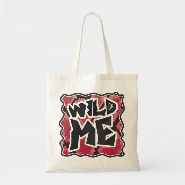 Wild Me Snake Black and Red Print Tote Bag (Front)
