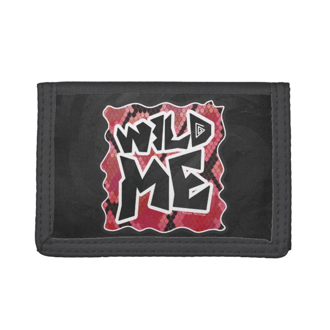 Wild Me Snake Black and Red Print Tri-fold Wallet (Front)