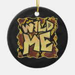 Wild Me Snake Brown And Gold Print Ceramic Ornament at Zazzle