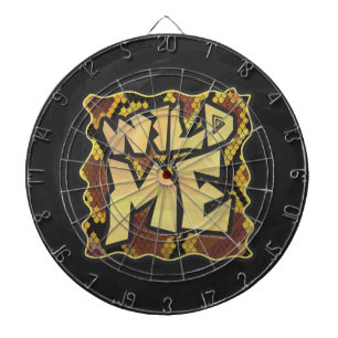 Wild Me Snake Brown and Gold Print Dartboard With Darts
