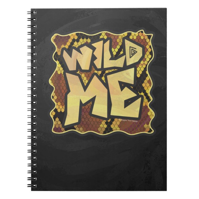 Wild Me Snake Brown and Gold Print Notebook (Front)