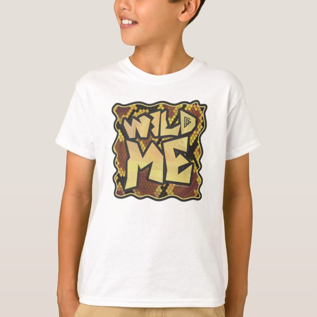 Wild Me Snake Brown and Gold Print T-Shirt (Front)